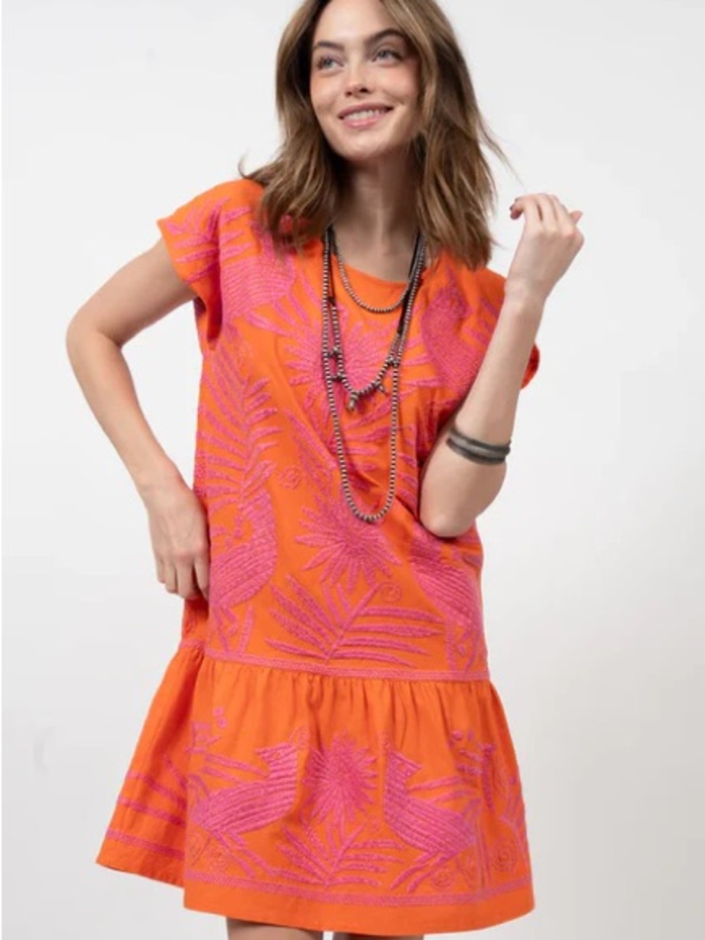 Sister Mary Embroidered Linen Dress